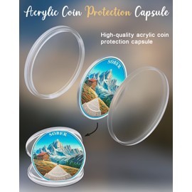 CHURYUML 4 Year Sobriety Coin Four Year Nature Landscape Sober Chip Non-Religious AA Coins Recovery Medallions Affirmation Token Sobriety Gifts for Women Men Celebrating Milestones in Sobriety