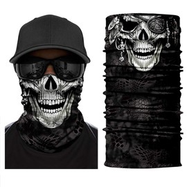 Skull Face Sun Mask Half,Bandanas,Neck Gaiter, Headwear, Headband for Fishing, Hunting,Yard Work