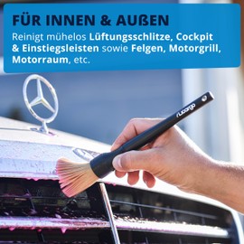 LICARGO Detailing Brush Car – for Effective & Gentle Cleaning Inside and Outside – 2 Pieces Brush Car Care for Rims, Engine – Car Detailing Brush – Car Brush Cleaning Brush Car Set