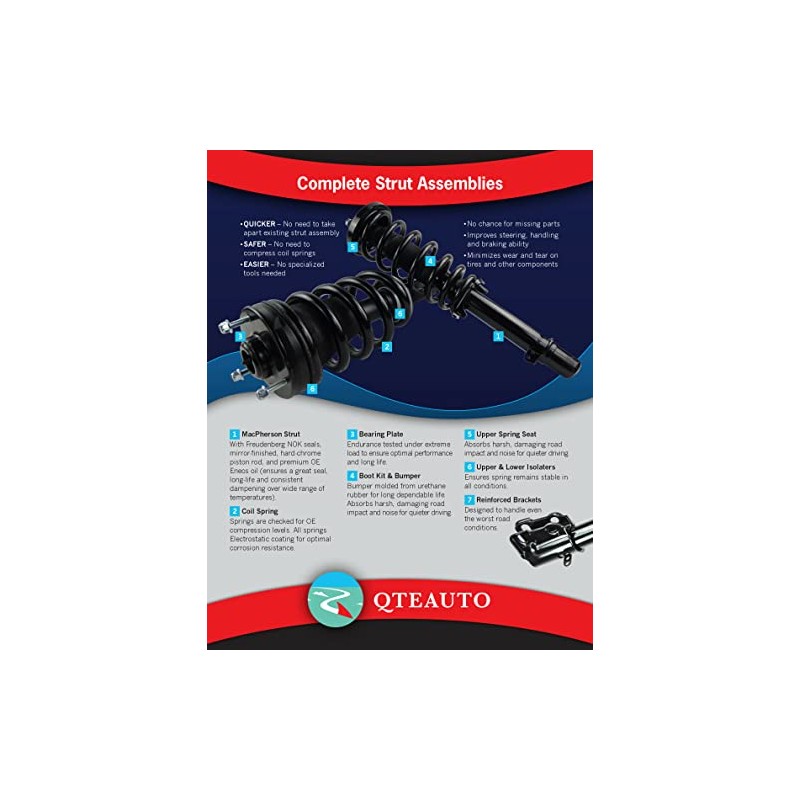 PM Auto Pair Front Quick Complete Strut-Coil Spring For 2011