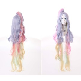 Kawaii-Story PL-395 Shiro No Game No Life Purple Colourful Mix 120 cm 2-Piece Braid Lolita Harajuku Cosplay Wig Anime Manga