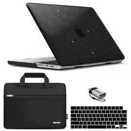 IBENZER Case for MacBook Pro 14 Inch Case 2024 2023 2022 2021 M4 M3 M2 M1 A3112 A3185 A3401 A2918 A2992 A2779 A2442 Pro/Max, HardShellCase & SleeveBag & KeyboardCover & Type-C, StarBlack, T14STARBK+3