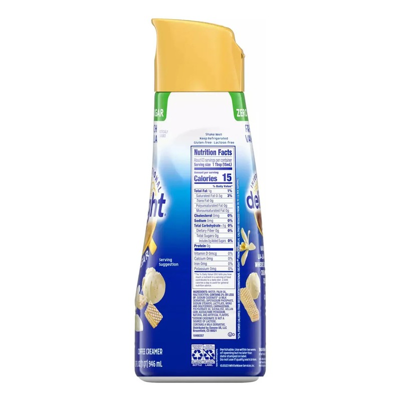 2 Botes Crema International Delight 946ml Cu French Vainilla Zero