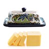 Ceramic Butter Dish with Lid Bohemia Hand Drawn Butter Plate