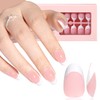 AILLSA Uñas francesas de gel, 180 unidades, uñas francesas rosas,