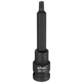 sourcing map M6 Triple Square Bit Socket 100mm/3.94" Length 1/2" Square Drive 12 Point Spline Extension Impact Bit Power Nut Driver Set S2 Steel Socket Ratchet Wrench Bits, Black