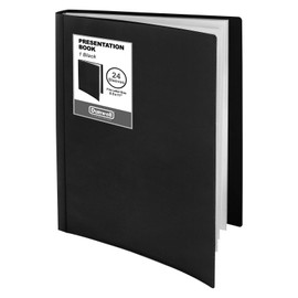 Dunwell Presentation Binder 24-Pocket, Displays 48 Pages, 8.5x11 Portfolio Binder with Plastic Sleeves, Storage and Organizer for Documents, Certificates, Projects, Photos (Black)