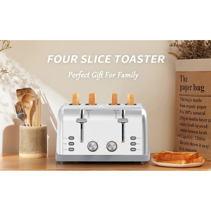 Toaster 4 Slice Retro Stainless Steel,Best Prime 4 Slice Toaster
