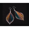 Bohemian Colorful Layered Leaf Tassel Earrings Exaggerated Handmade Silk Thread