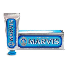 Pasta Dental Anti Caries Marvis Menta Acuatica 25ml. Previene Gingivitis, Dando Elegancia A Tu Sonrisa Blanca Y Brillante.