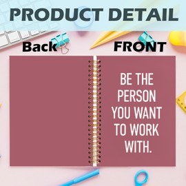 Yhtrg Positive Office Spiral Notebooks, Work Journal Notebook for Women Men Coworker, Inspirational Gifts for Coworkers, Be the Person You Want to Work With Motivational Notebook, 5.5x8.3 Inch