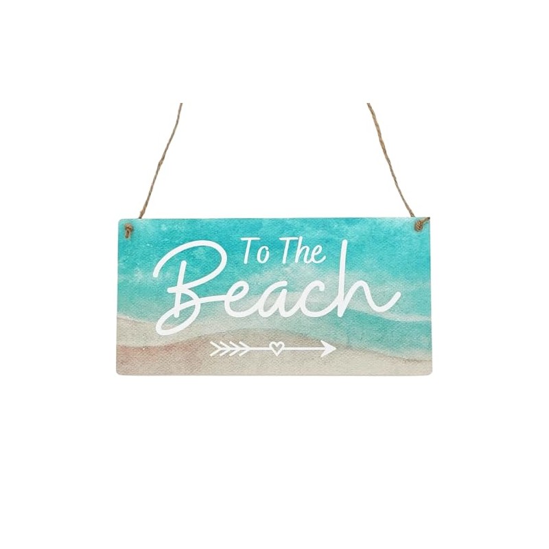 Second Ave To The Beach Wooden Hanging Rectangle Home Shed