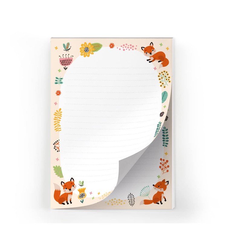 Letter Pad with Envelope for Kids Fox Animals Stationery Set