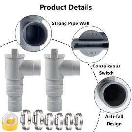 Shut-Off Valve for Pools Hose Connector 32 mm Hose Connection Swimming Pool Hose Adapter Shut-Off Valve Maintenance Pool Accessories for PVC Pipe 32 mm Pool and Pool Pump