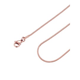 FOCALOOK 1.2mm Wide Rose Gold Womens Chain Necklace Snake Necklace For Women 26''Length Jewelry Chain
