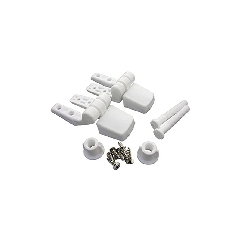 LASCO 14-1039 White Plastic Toilet Seat Hinge with Bolts and