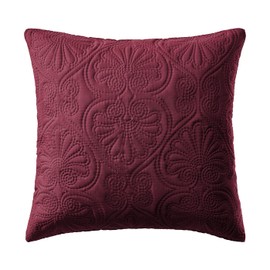 ROOM99 Leila 45 x 45 cm Decorative Cushion Cover Decorative Cushion Cover Throw Cushion Cover Decorative Aesthetic Modern Bedroom Living Room Embossed Pattern Dark Red, 1 Piece