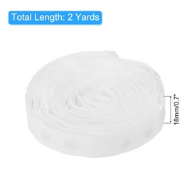 sourcing map 2 Yard Snap Button Tape Double Buckle for Sewing, Cotton Snap Button Trim Fastener Buckles Tape for Clothes Fabric DIY Craft, White