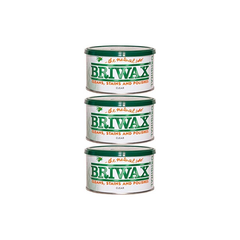 Briwax Clear Furniture Wax Polish .3 Pack