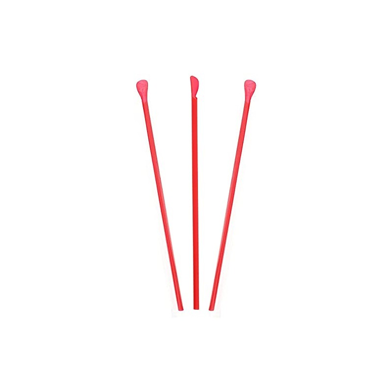 8" Unwrapped Red Spoon Straw - Box of 300ct