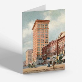 GREETING CARD - Vintage Alabama USA - Birmingham. 20th St North from Morris Ave