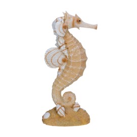 Beachcombers 1 X Resin Single Seahorse with Sand and Shells - Beach Decor,Gold