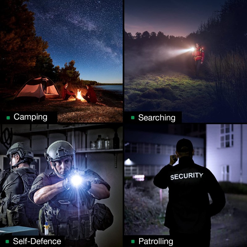 WARRIORLAND 1600 Lumens Tactical Flashlight, Compact Handheld Flashlight with 3