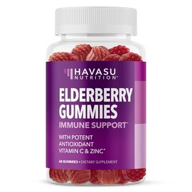 Sambucus Elderberry Gummies with Vitamin C & Zinc for Adults - 100mg Elderberry Extract for Daily Wellness Defense & Immune Support - Vegan, Non-GMO, 