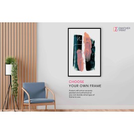 Panther Print Abstract Brush Strokes 3x A1 Unframed Poster, Pictures for Home Walls, Bedroom, Living Room & Bathroom Decor 31x20cm (12x8in)