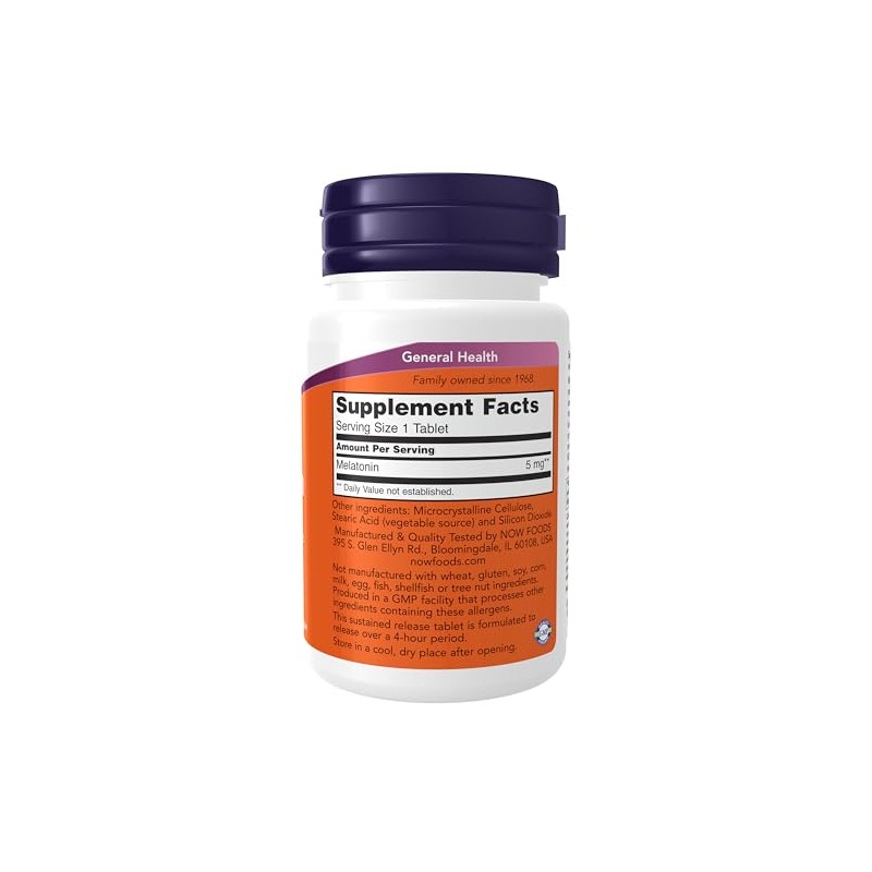 Now Suplementos, Melatonina 5 Mg