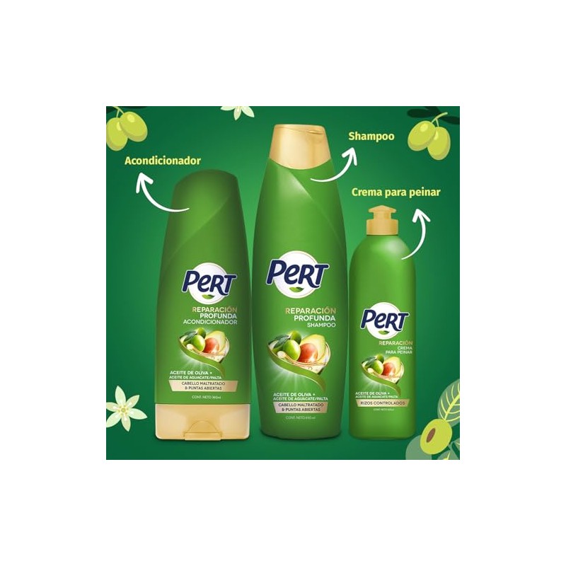 PERT, Shampoo Olivo y Aguacate | Repara profundamente el cabello