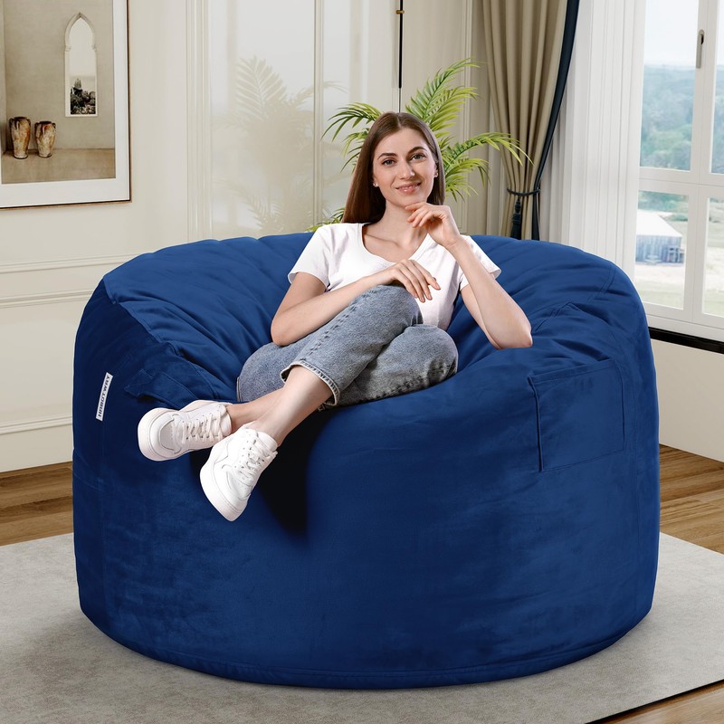 HABUTWAY Bean Bag Chair 3Ft Luxurious Velvet Ultra Soft Fur