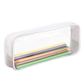 Funny live Clear Pen Pencil Case Pouch Big Capacity Pencil Case Bag Storage Bag Holder Transparent PVC Pen Bag Pencil Pouch for Office & School Supplies, Travel Cosmetic Makeup Bag, White