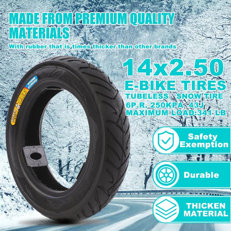 2.50-10 Bike Tires Foldable 14x2.50(64-254) Tubeless Tire