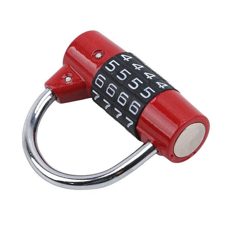 Robust 4-Digit Combination Padlock - Wide Shackle Safety Lock -