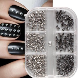 HYWWPFLAY 3D Punk Cone Spike Nail Charms, Nail Art Charms Bulk Nail Jewelry Studs JSP00087