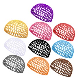 Healvian 10Pcs Crocheted Hairnet Soft Breathable Sleeping Hairnets Random Colors Lightweight Comfortable Hair Cover for Travel for Keeping Hair Place