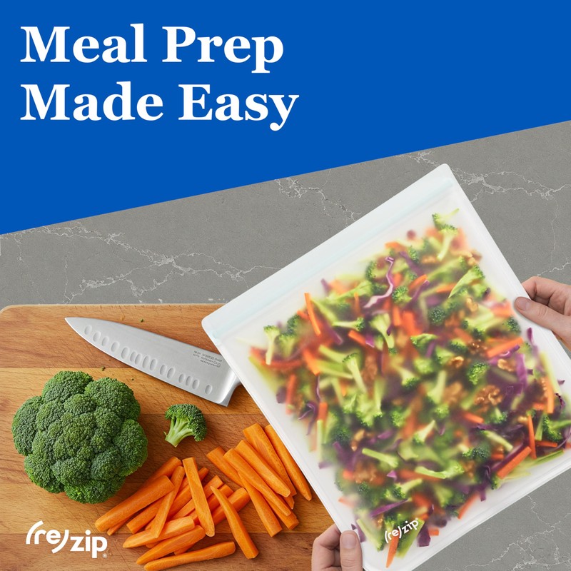 (re) zip Gallon Reusable Storage Bags, BPA-Free, Leakproof, Food-Grade 100%