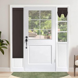 OutdoorLines Blackout Sidelight Curtains for Front Door, Privacy Thermal Insulated Tie up Side Door Narrow Window Treatments Panel, W12 x L68 inch, Dark Brown, 1 Panel