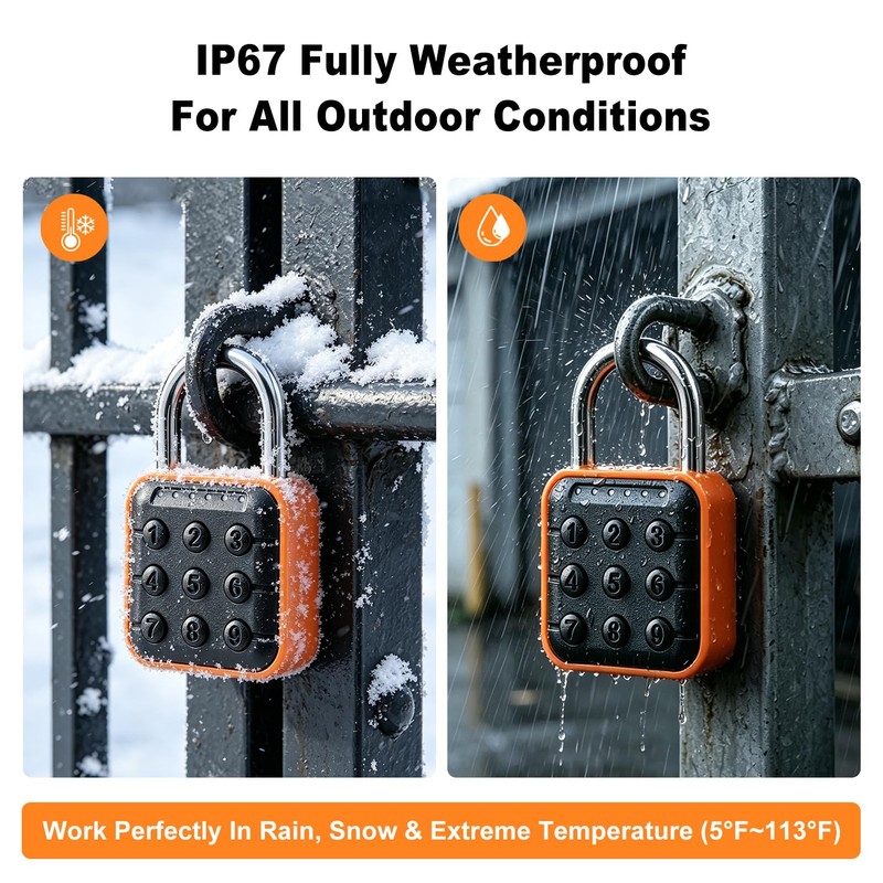 Relihom Gym Locker Lock, IP67 Waterproof Combination Lock for Locker,