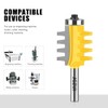 JGZUI Finger Joint Router Bit 1/2‘’ Shank, Reversible Finger Joint