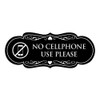 Signs ByLITA Designer No Cellphone Use Please Sign(Black) - Small