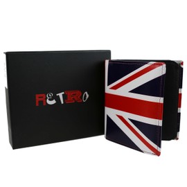Golunski Leather Mens Union Jack RFID Wallet with Change Section Gift Box