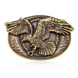 BBOTEN Western Cowboy Belt Buckle for Men, Wild Soaring Eagle Belt Buckle, Oval Belt Buckle