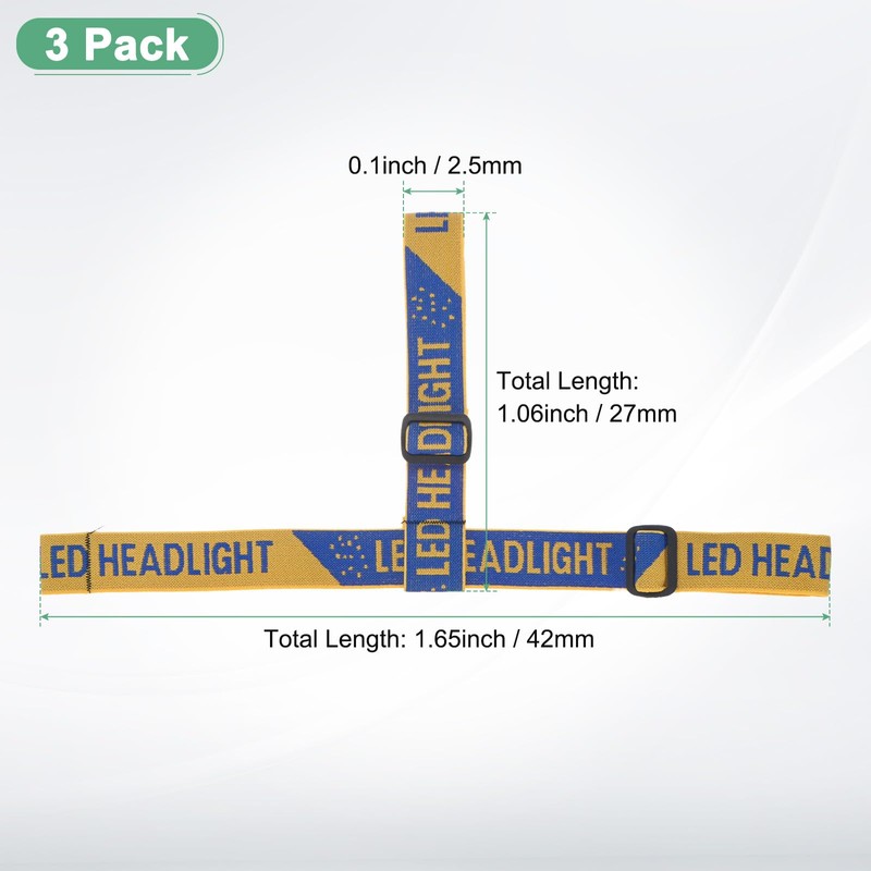 M METERXITY 3-Pack Headlamp Strap Replacement Headband, High Elastic Headlamp