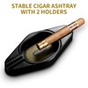 CIGARLOONG Cigar Ashtray with 2 Holders Travel Ash Tray for