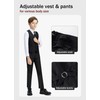 YuanLu 4 Piece Boys' Formal Suit Set with Black Vest