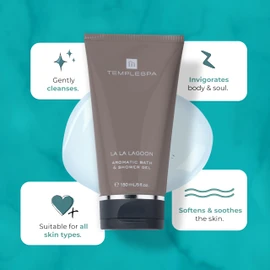 TEMPLESPA | LA LA LAGOON | Luxury Bath and Shower Gel for Cleansing, Fresh Skin, Smooth Texture, Natural Ingredients, Free from Parabens, Phthalates and Sulphates, Cruelty-Free, Vegan 5 fl.oz.