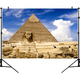 Pnylzzyxh 7x5ft Egyptian Pyramids Backdrop Blue Sky Scenery Backdrop Egypt Ancient Architecture Ruins Photography Background Adult Kid Artistic Portrait Nature Scenic Decoration