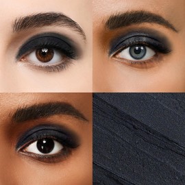 Color Mirror Cream Waterproof Hypoallergenic Eyeshadow Stick, long wear Metallic Glitter Matte Eye Shadow Pencil With Makeup Brush, Eye Brightener,19 Black Pearl Shimmer